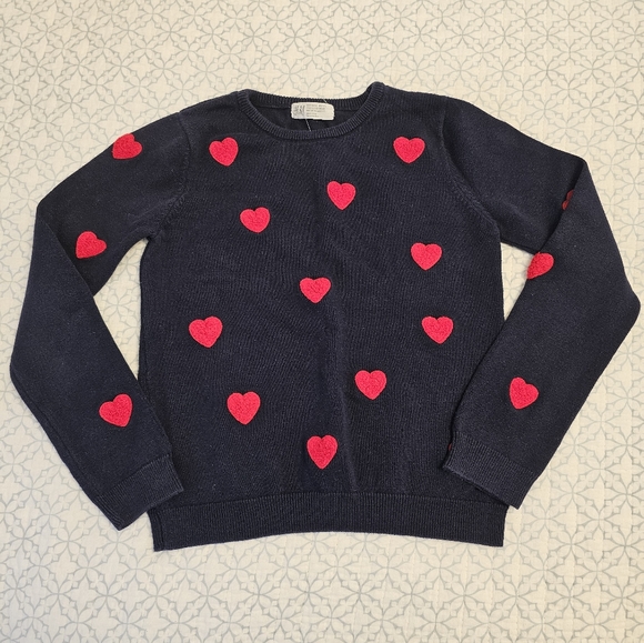H&M Other - H&M Heart Appliqué Sweater Sz 8-10